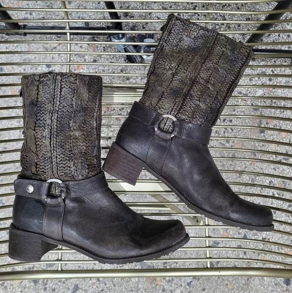 Stuart Weitzman dark brown biker boots - Picture 8 of 9